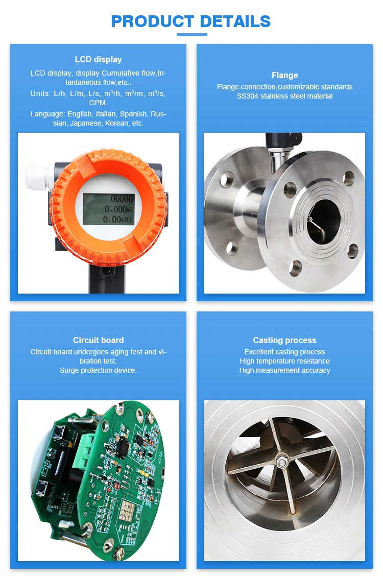 Liquid Nitrogen Turbine Meter Dn50 Ethylene Glycol Turbine Flow Meter