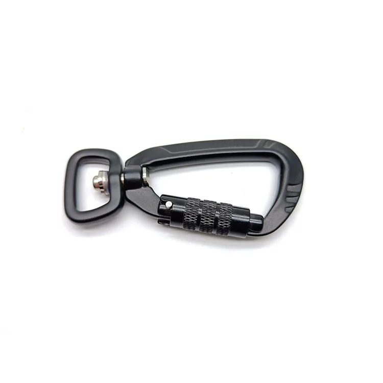 5KN/12KN 360 Swivel Rotating Self-Locking Carabiner Outdoor Camping Hiking Hanging Keychain Dog Leash Rotating Carabiner Hook