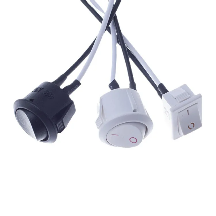 Wire electrical Rocker Switch With Line Power Rocker Switch Wiring Waterproof On Off Round Rocker Switch with cable