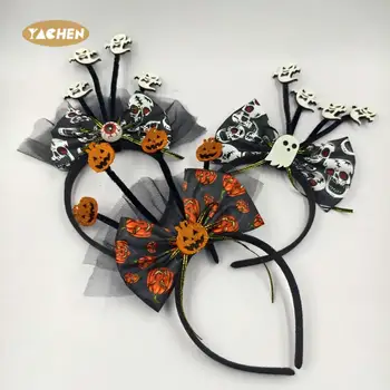 Yachen Halloween Headbands Pumpkin Demon Ghost Bat Web Witch Head Picks for Kids Adults Cosplay Party Favors Decor