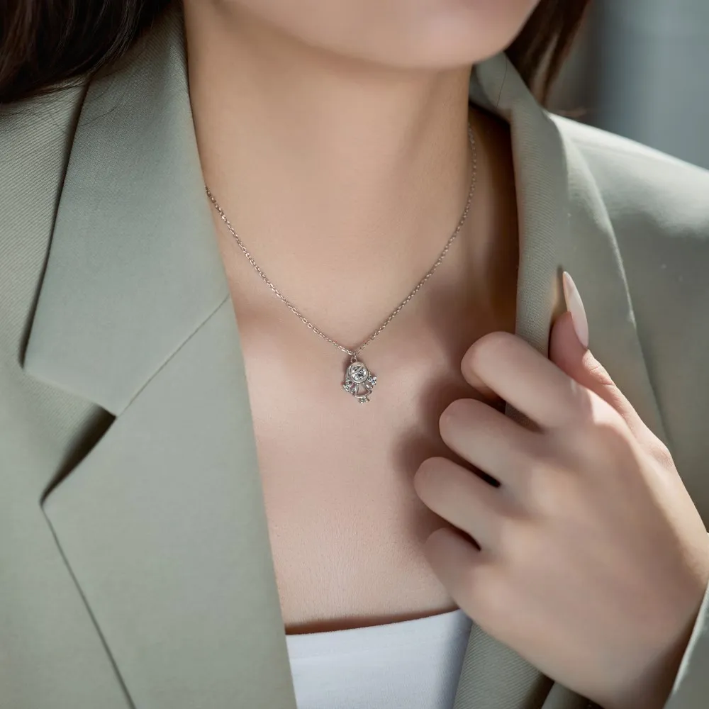 KAKODIY Unique Fashion Design Rhodium 18K Gold Plated 925 Sterling Silver Chain 5A Zirconia Girls Pendant Necklace Daily Wear detail 4