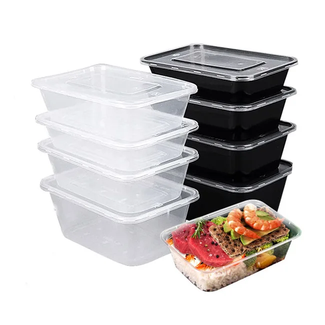 Stackable Packaging Food Container Disposable Plastic Microwavable Container With Lid to Go for Food BPA Free