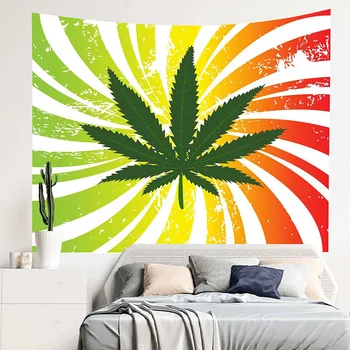 Cannabisblatt Wandteppich XL 180x235 Cm - ästhetischer Wandbehang Für Wohnzimmer, Schlafzimmer, Deko Im Hippie-Stil