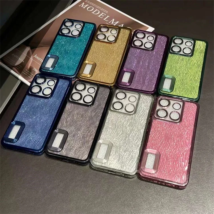 Shockproof TPU Camera Protection Mobile Phone Case for vivo V40 SE V29 Pro Y28 Y200e Plating Glitter Cover