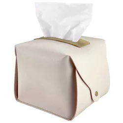 Современный квадратный держатель из искусственной кожи для салфеток декоративный держатель-органайзер