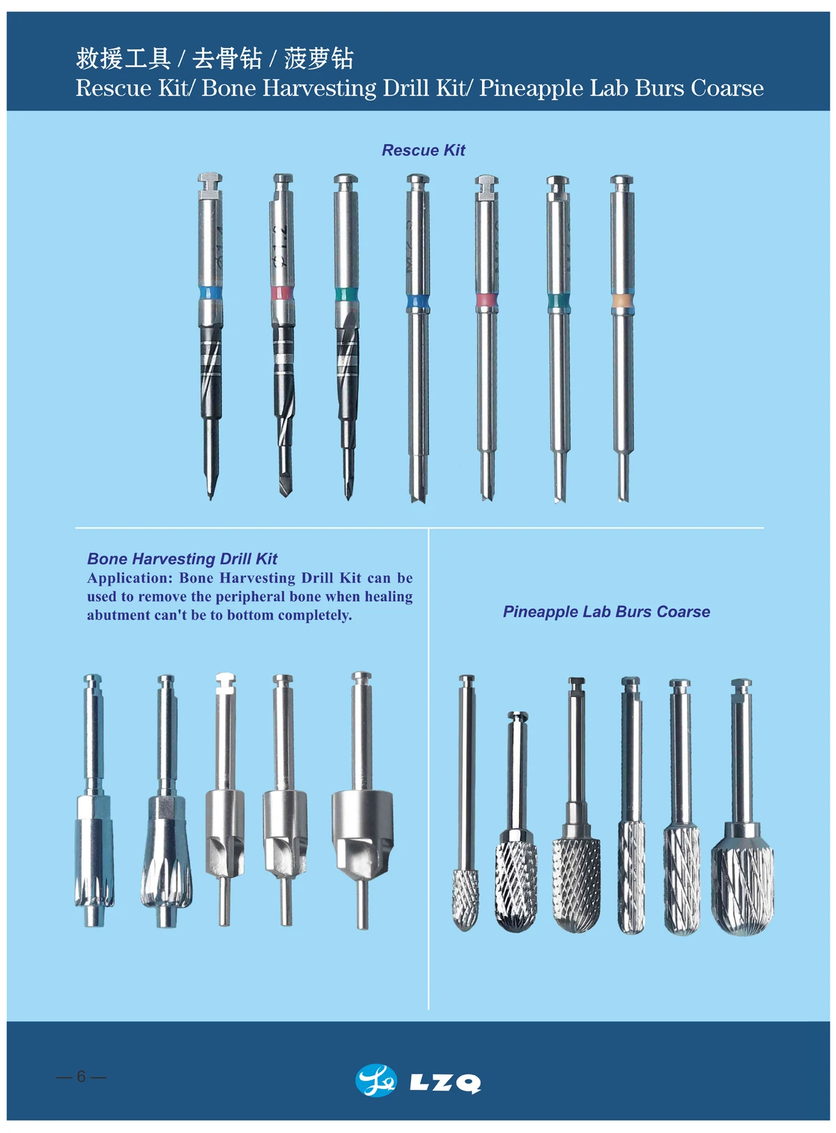 Periimplant Bone Drill Bone Harvesting Drill Kit Abutment Placement