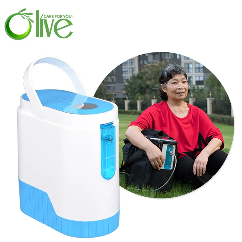 Olive Most Economical Portable Oxygen Concentrator Therapy Machine Low Noise Portable Oxygen Producer With Anion Function