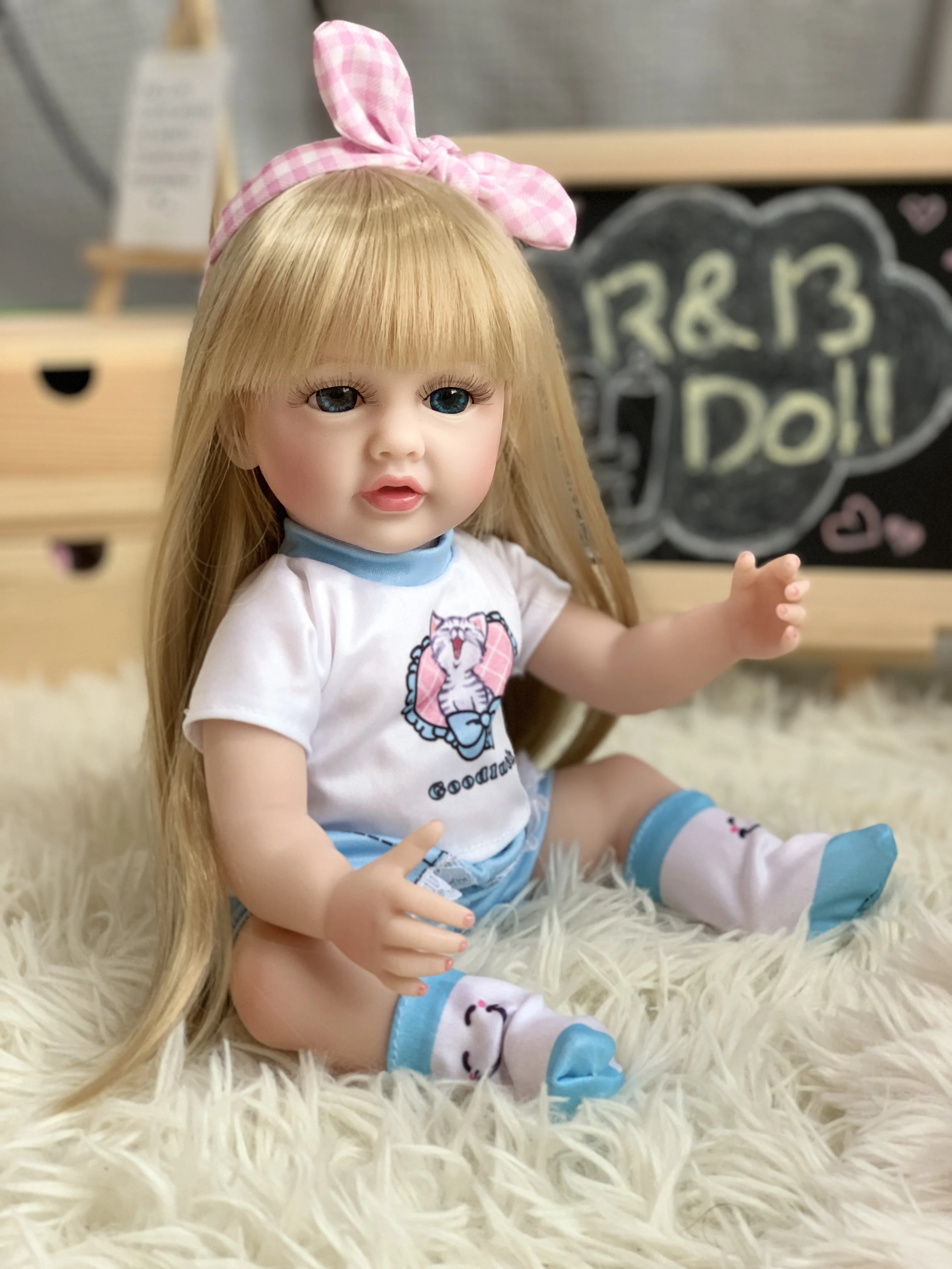 R&B Newborn Silicone Inch Black From China Made in Girl Boy African Solid  American Molds Real Bebe Reborn Baby Dolls