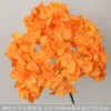 Ramo de hortensias de lana naranja de 7 cabezas