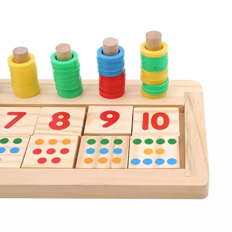 Montessori Wooden Stacking Rings Counting Games Counting Ring Stacker