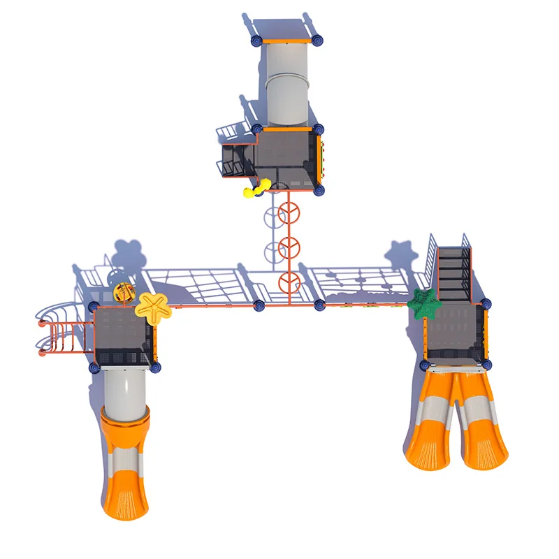 Feelkids ALT-24020CS Outdoor Playground Set Plastic Rope Climbing Net Galvanized Pipe Slide Supports >10 Kids for Parks/School details