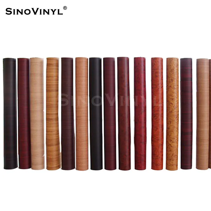 High Quality 0.18mm Thickness PVC Wooden Grain Texture Film Furniture Car Wrap Self Adhesive Vinyl Sticker