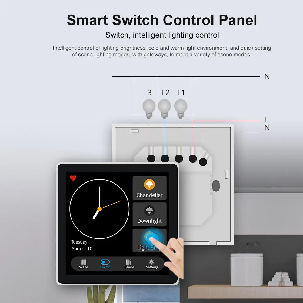 T3E New Zigbee Smart Switch with 3 Gang Relay Smart Switch Gateway with Tuya Mobile APP