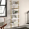 Gold Steel Frame / White Wood Shelf