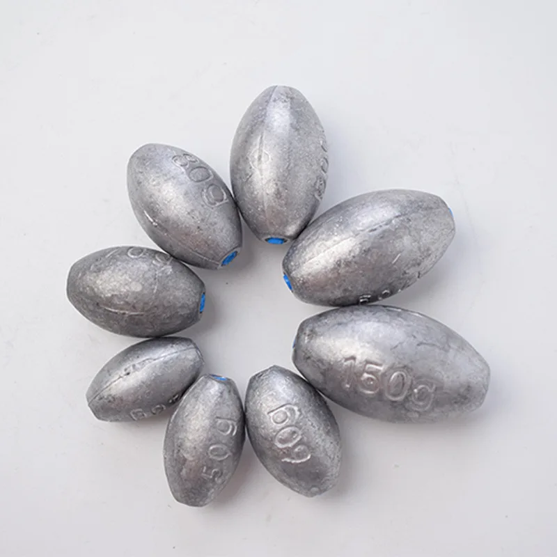 Lot de 50 plombs de pêche au plomb pour pêche au bar, poids de 1/473,6
