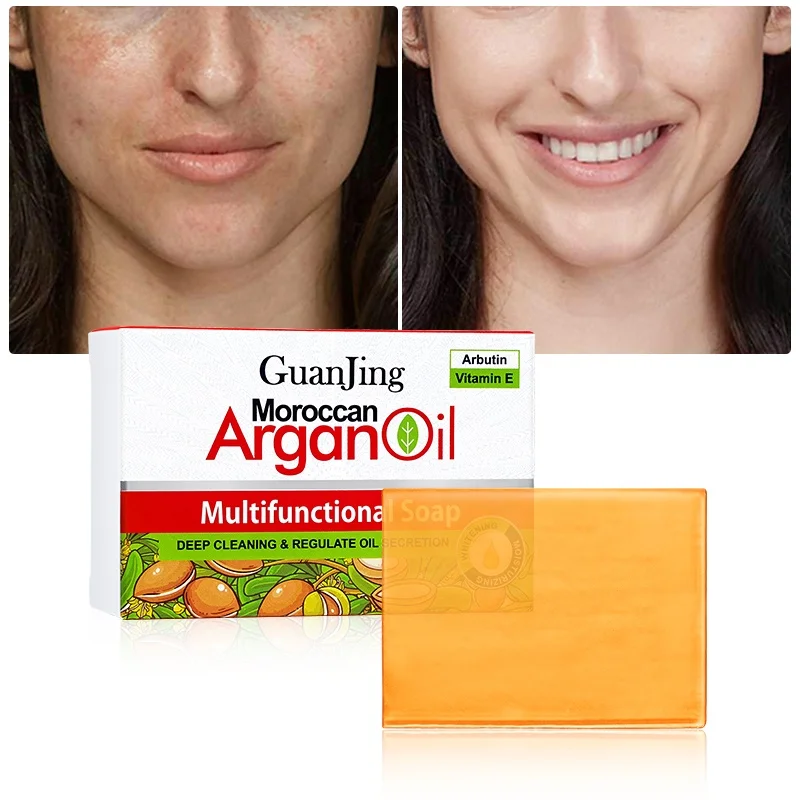 Private Moroccan Argan Oil Soaps Whitening Deep Cleaning Body Face Vitamin E Multi Functional Soap