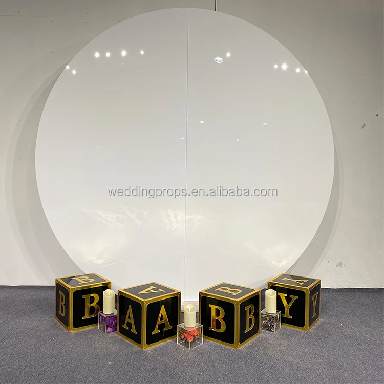 High Quality Round Circle Donut Acrylic White Wall Backdrop For Wedding