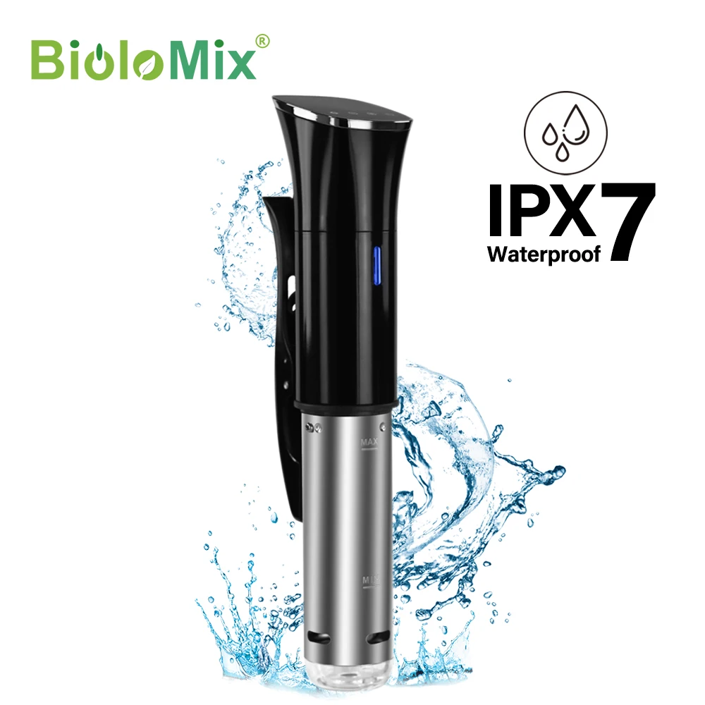 Biolomix 2nd Generation IPX7 Waterproof Sous Vide Immersion Circulator Vacuum Slow Cooker with LCD Digital Accurate Control