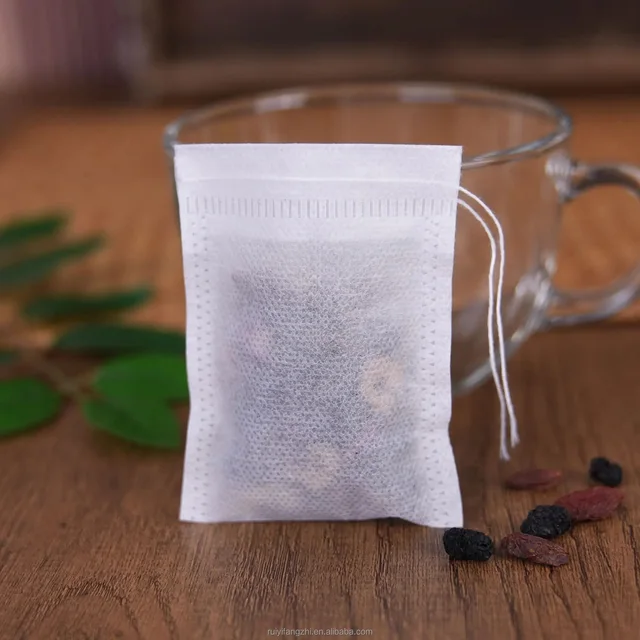 Biodegradable Nonwoven Drawstring Empty Tea Bag for Household Designed for Loose Leaf Tea Beverages Grocery Candy Filtering Gift