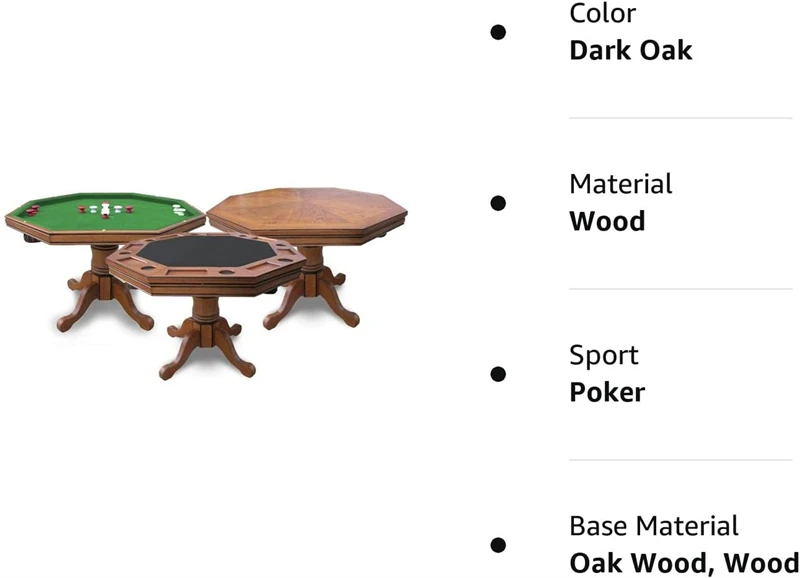 Alibaba.com: 48 Inch Hardwood Pedestal Table, Inlay Top, 3-in-1 Poker ...