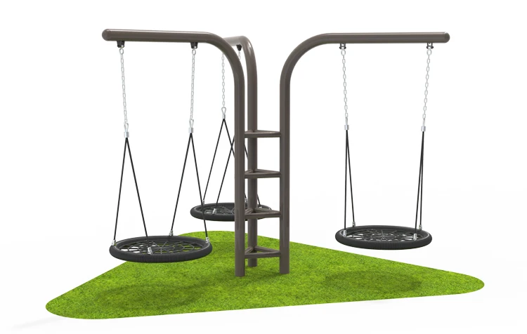 High-quality Children's Outdoor Metal Swing Set, Three-person Seat, Circular Swing, Large Outdoor Amusement Equipment