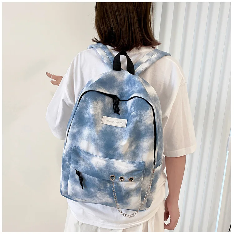 Fashionable Tie Dye Daily Teenager Boys Girls Backpack Casual Cheap Price Students School Book Bag H