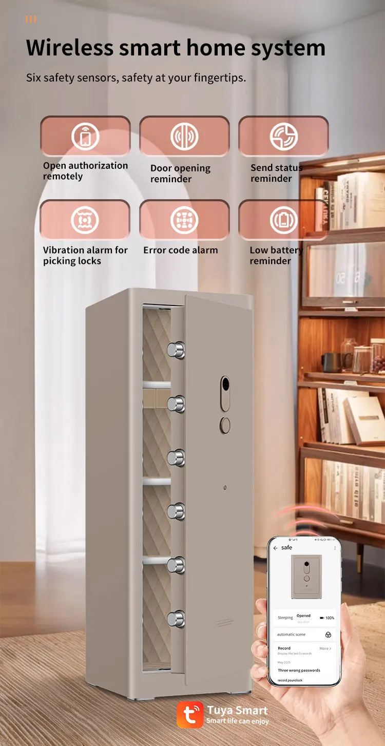 CEQSAFE Electronic Steel Home Safe Box with Fingerprint App Lock Strong Household Security Digital Storage Safety Box supplier