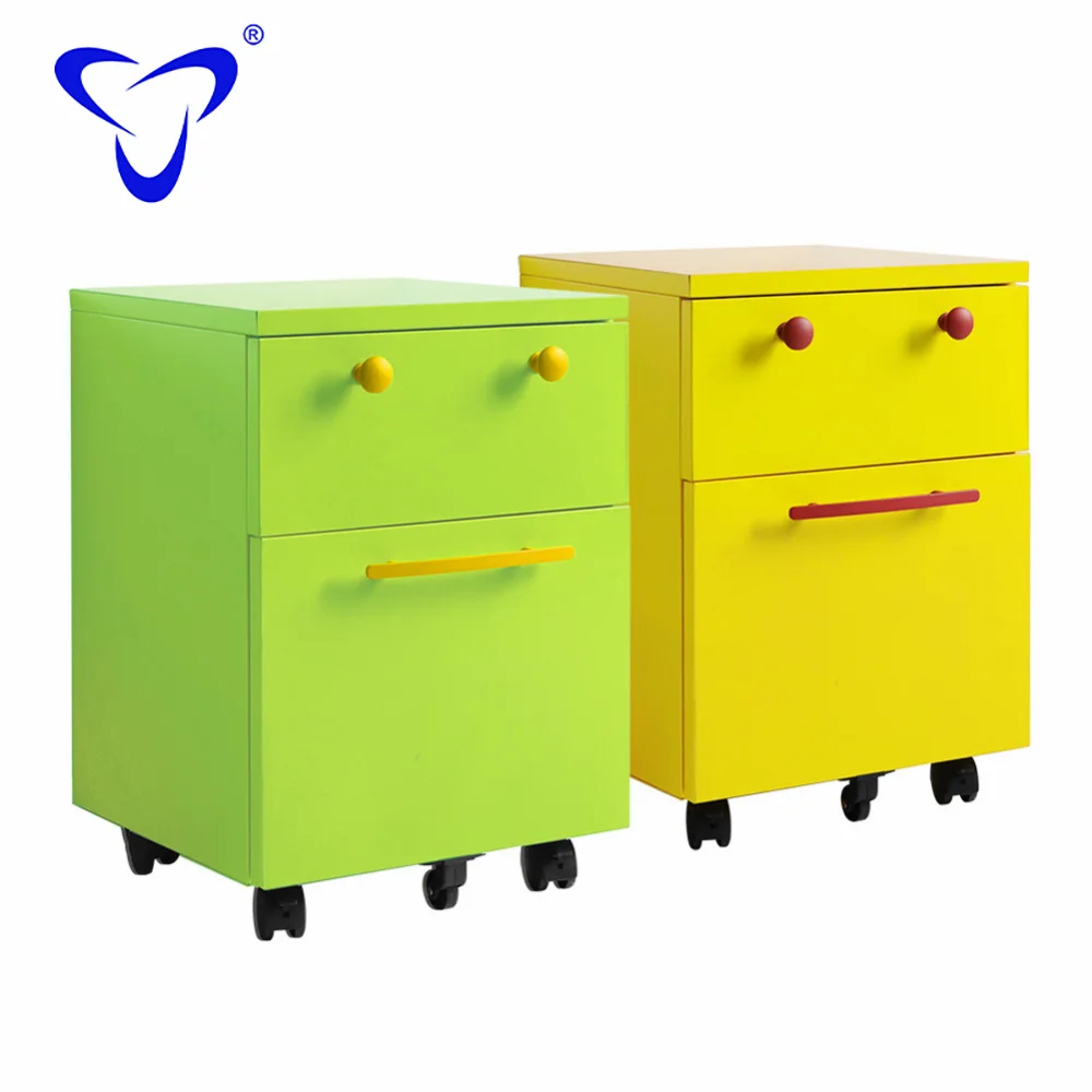 Assemble Round Edge Steel Storage Cabinets 3 Drawer Vertical Metal Mobile Pedestal Factory Wholesale