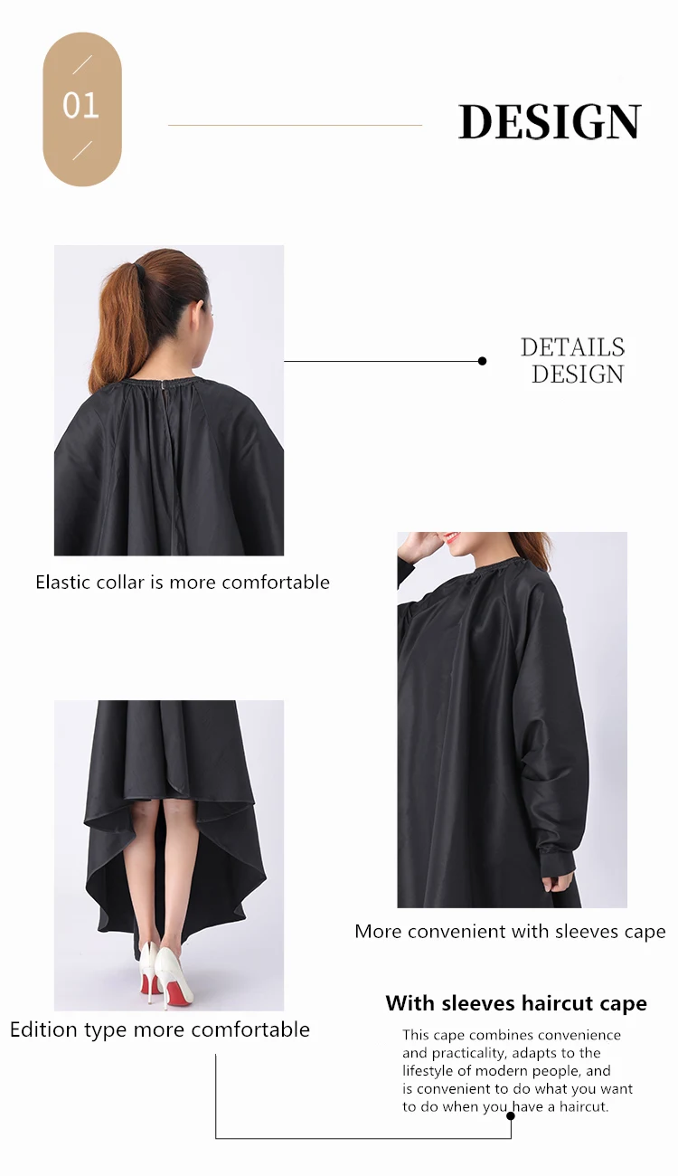 Salon Hair Cutting Cape with Rubber Neck Collar, Perfehair Anti-Static Barber  Cape for Shampoo, Haircut and Styling-Black-53 x 57 inches 