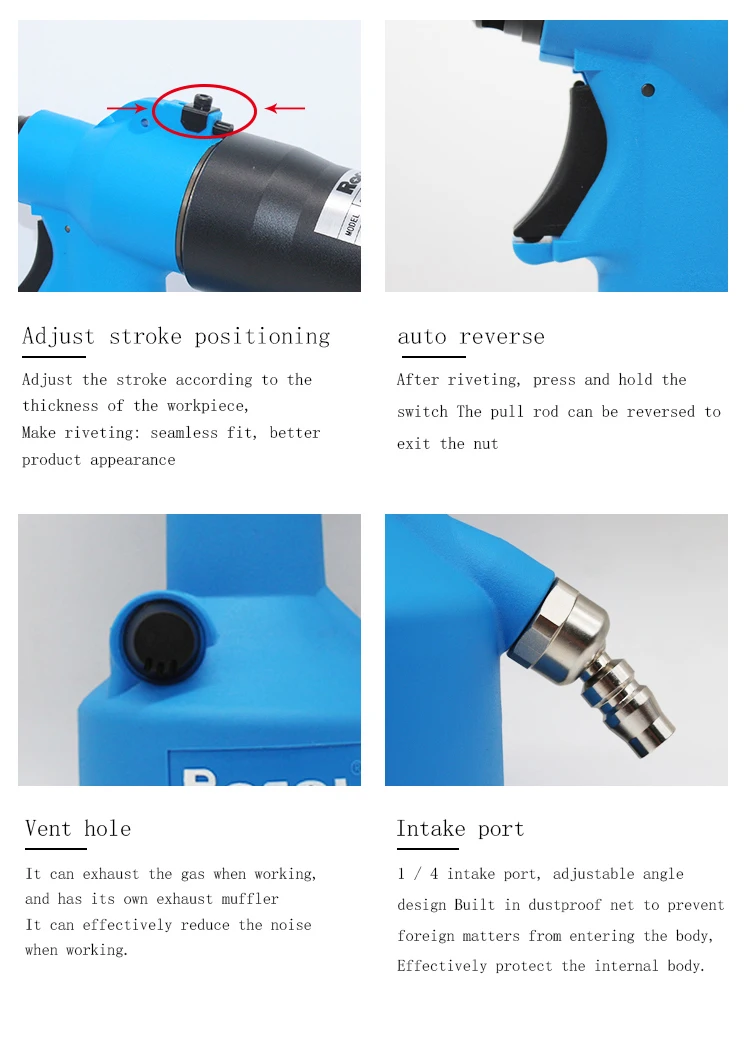 Rocol Rl-5312 Pneumatic Nut Rivet Tool Industrial Grade Low Maintenance ...