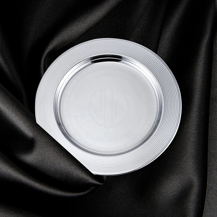 European flat restaurant tray dinnerware stainless steel serving dishes for wedding colored round charger plate wholesale