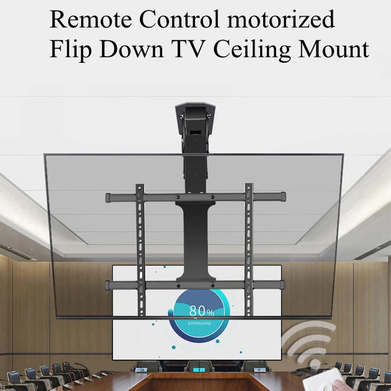 Electric Remote Control TV Stands Expandable Tilt Angle Adjustable Ceiling TV Mount Motorized TV Rack Bracket VESA 600*400mm