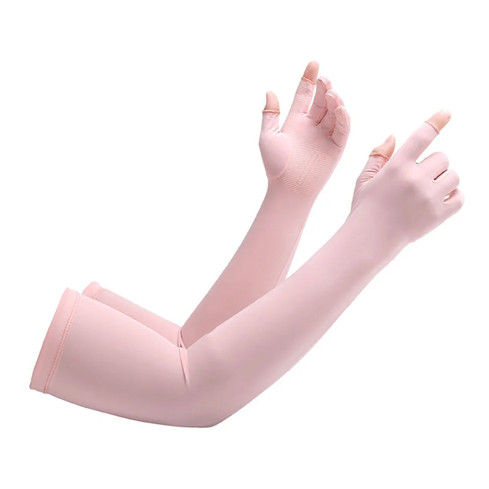 Wholesale Cooling Breathable UV-Resistant Elastic Lightweight Quick-Dry Anti-Bacterial 100% Polyester Men Women Long Arm Sleeves