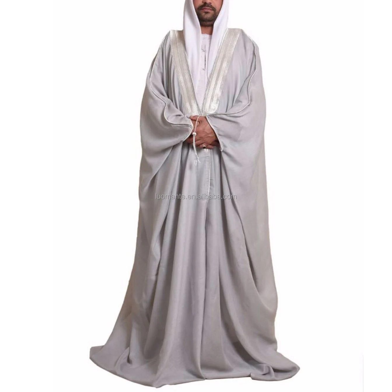 Wholesale Bisht Arabic Cloak Islamic Muslim Dubai Men Bisht Abaya Eid ...