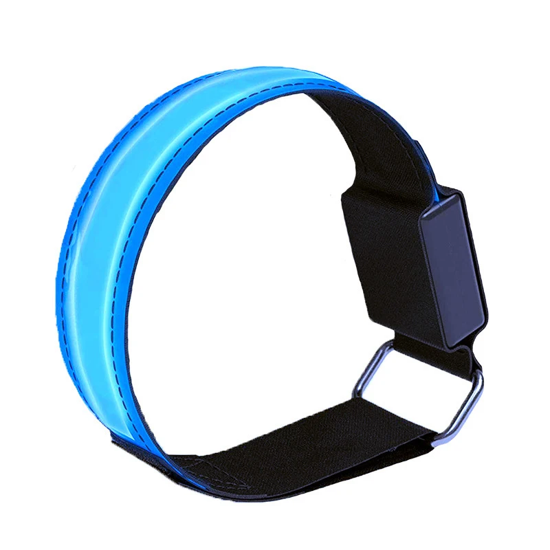 Custom Glowing Recharge Reflective Running Nylon Flashing Bracelet Light Armband Led Arm Band