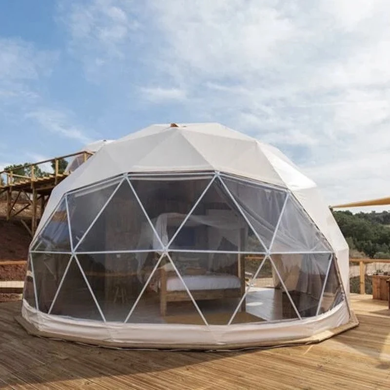 Diameter 6M Transparent Igloo Glamping Tent Luxury Resort Dome Tent