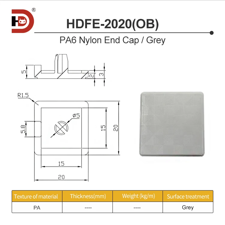 PA6 Nylon Aluminum Profile European Standard End Cap Cover Plate 20/3060/4080/45/60/80 Aluminum End Cap details