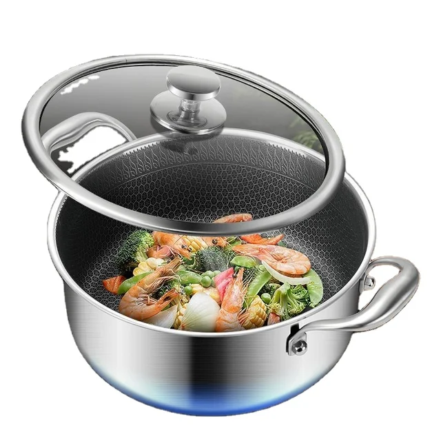 New Arrival 316 Stainless Steel Cookware Sets Germany Style Kitchen Soup Pot Cooking Pot Set Kitchen Pan Set With Glass Lid