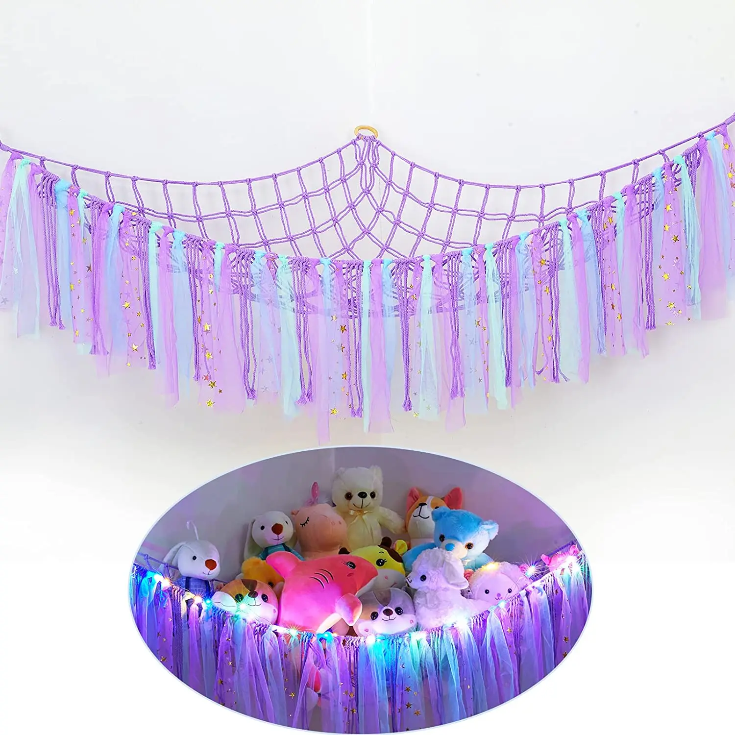  HONGTEYA Stuffed Animal Net or Hammock with LED Light