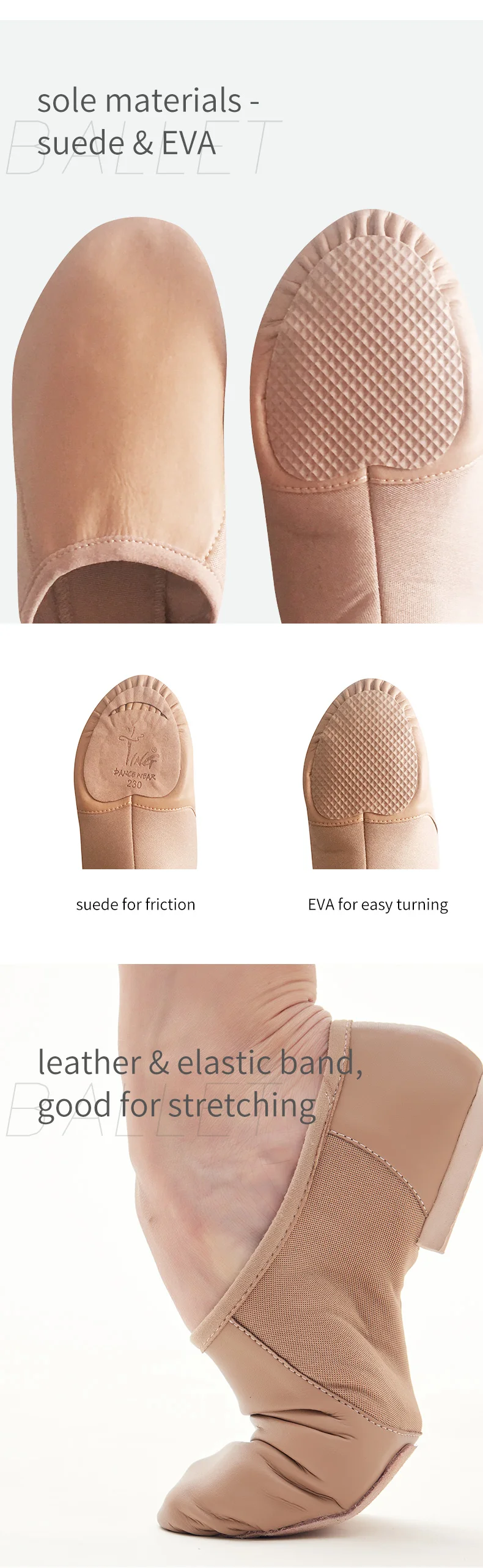 Wholesale Custom Adult Black Slipon Dance Shoes For Girls And Boys Leather And Cotton Lined