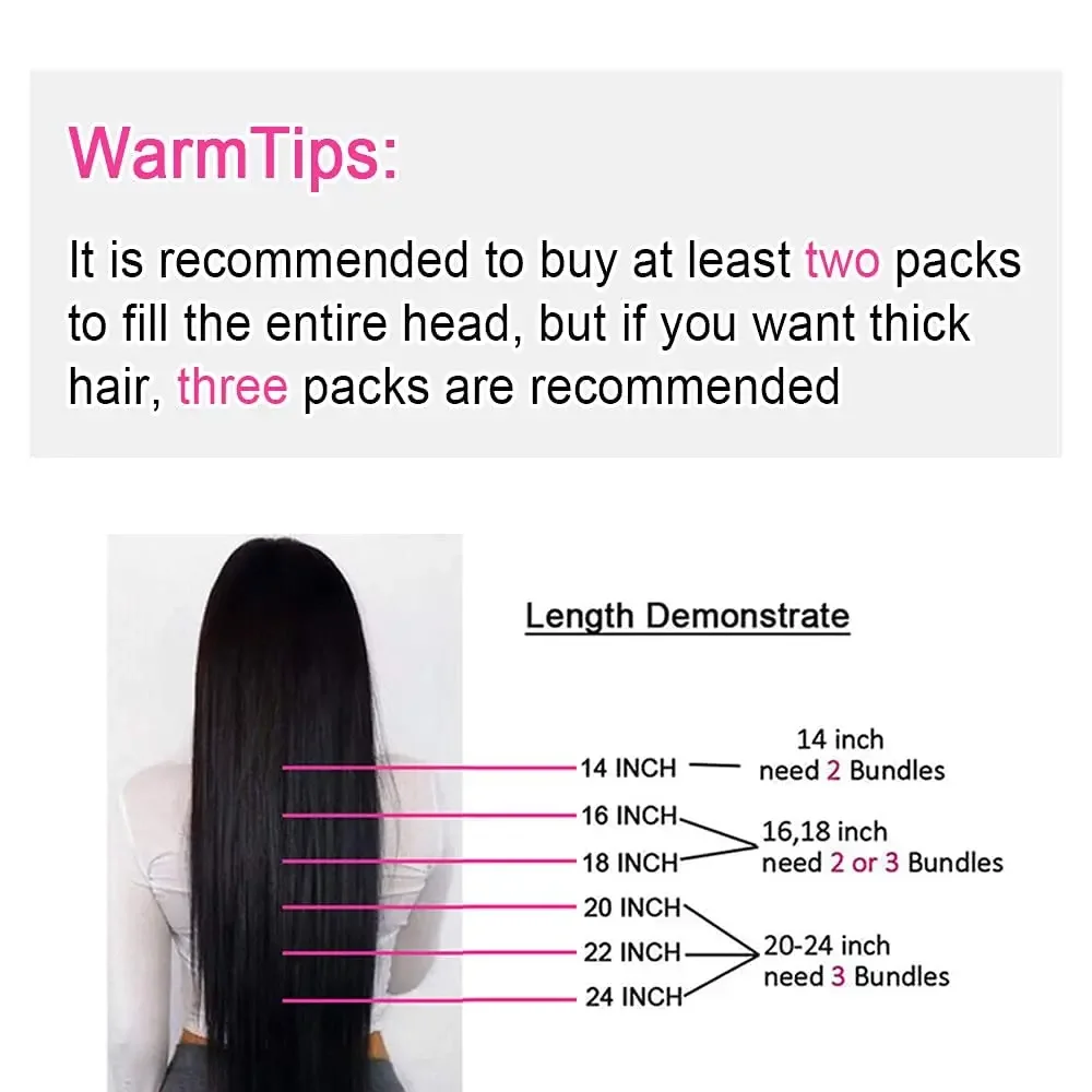 Clip in Hair Extensions Real Human Hair Straight Clip ins Remy Human Hair_voghion.com