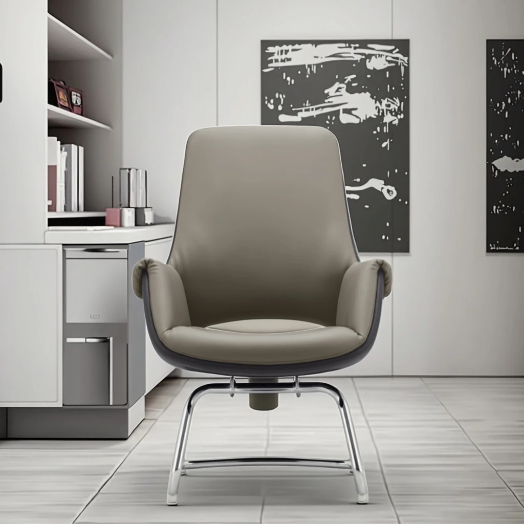 Simple Ergonomic Leather Adjustable Task Chair for Small Space 5