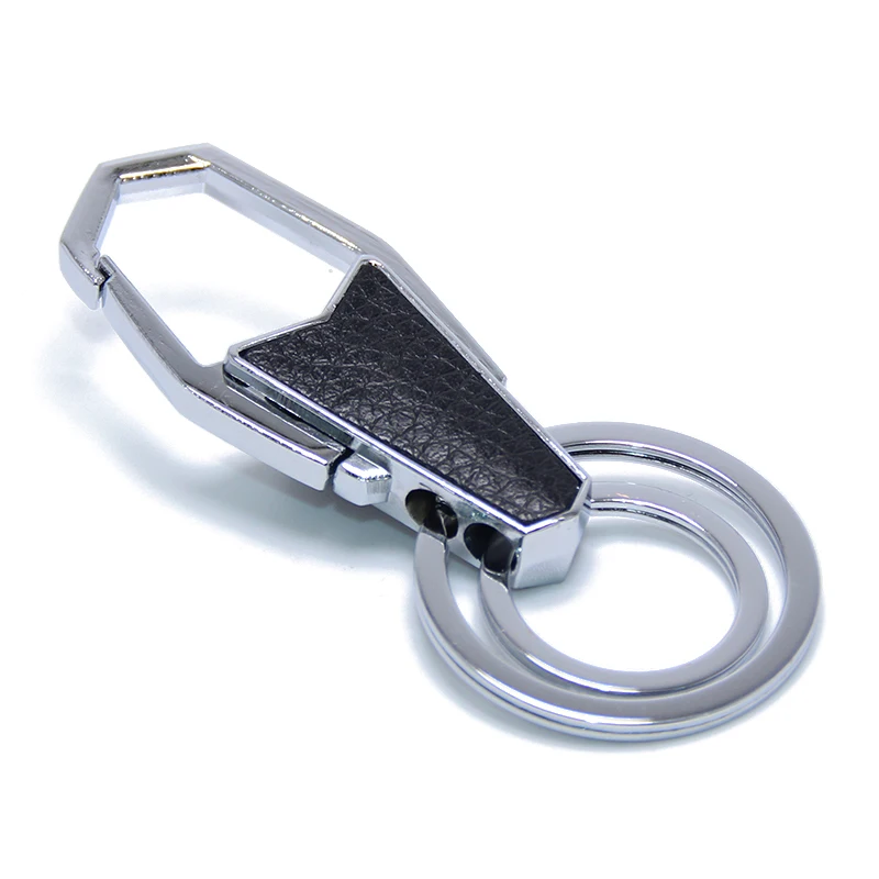 New Creative Chain Ring Hook Men Metal Octagon Alloy Hanger Organizer Auto Gifts Car Key Holder Leather_voghion.com