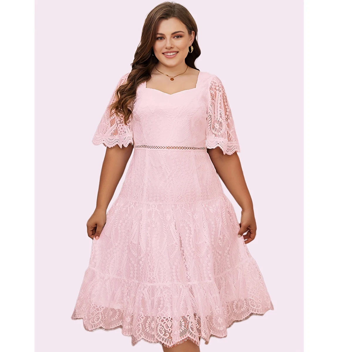 TICSOA Women's Plus Size Lace Dress - Perfect for Parties