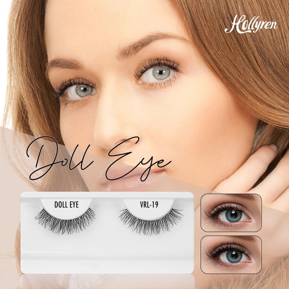 Ultra-Real Eyelash Effect Mimic Hand Tied Natural Doll Lashes Reusable ...