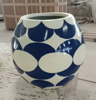 2025 Factory Direct Sales American Design Light Weight Environmental Outdoor Large Round Fiberglass Flower Pots