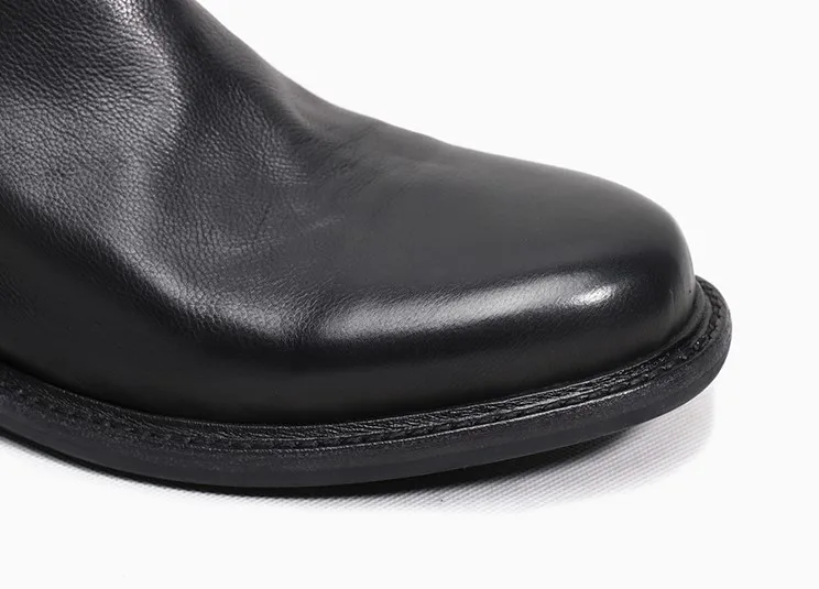 Мужские классические кожаные ботинки челси, черные повседневные ботильоны из мягкой кожи в английском ретро стиле, Осень-зима 2019