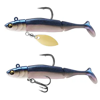 15g/20g PVC Metal Integrated Artificial Hard Bait Glitter Jig Head Black Minnow Lure for Zander River Lake Fishing – Metal Jig – view 5