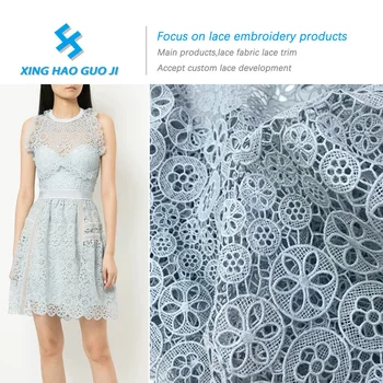 Wholesale Nigeria Switzerland lace fabric milk silk water-soluble embroidery wedding dress fabric