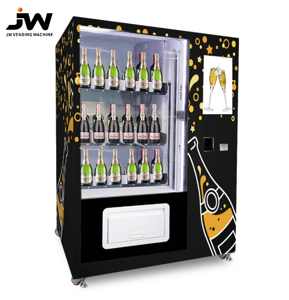 Red Wine Whiskey Vending Machine Beer Wine Bottle Vending Machine with Age Verification Mini Bar Machine for Wine and Red Bull